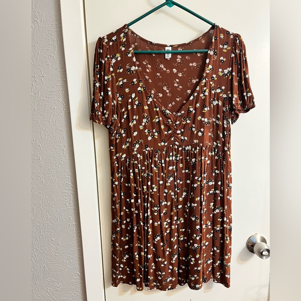 BP floral rust babydoll dress